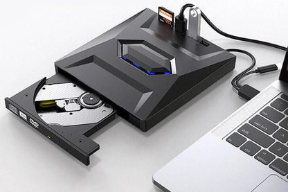 7 in 1 External CD DVD Drive USB3.0 Type-C Writer Burner Player for Laptop Windows
