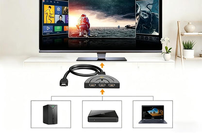 HDMI Splitter 1 in 3 out 4K Cable Adapter HDMI 3 Way Splitter for HDTV HD LCD