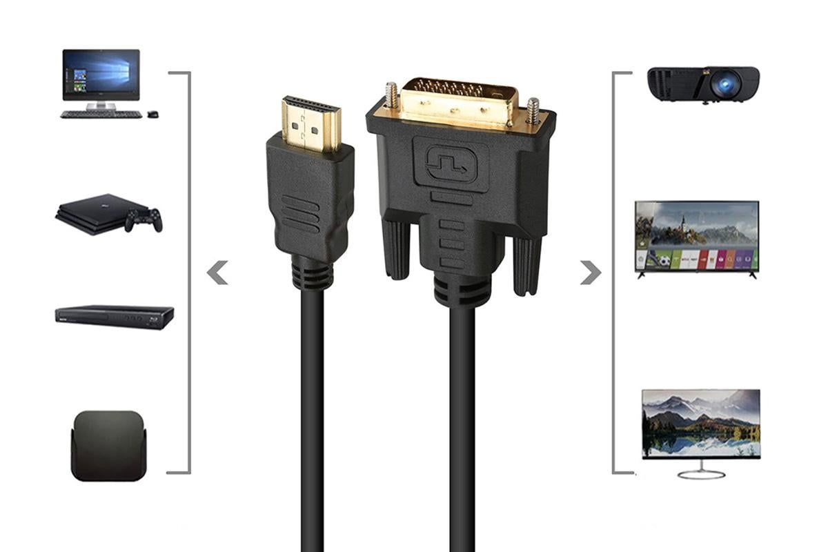 HDMI to DVI-D 24+1 Pin Digital Cable Lead for HDTV PS3 PS4 Switch 360 TV