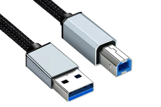 USB to USB 2.0 Printer Cable 1.5m Braided Cord for Scanner