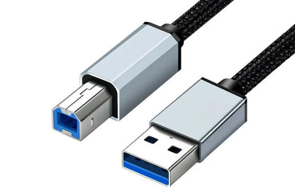 USB to USB 2.0 Printer Cable 1.5m Braided Cord for Scanner
