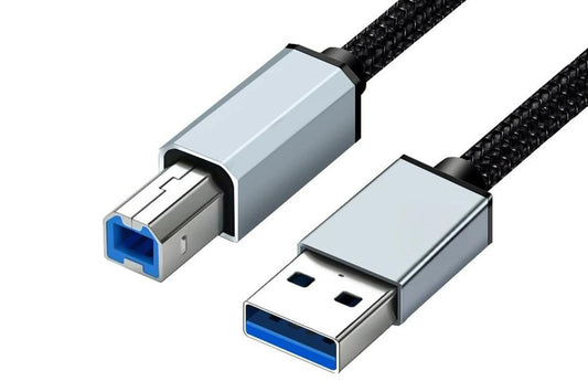 USB to USB 2.0 Printer Cable 1.5m Braided Cord for Scanner