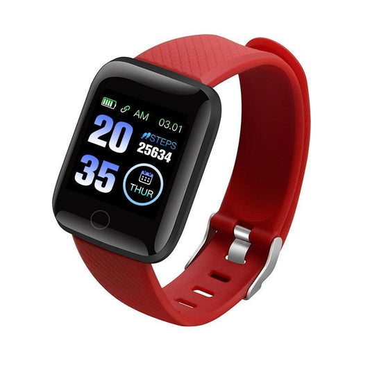 116plus Waterproof Smart Watch Sports Fitness Trackaer with Heart Rate Monitor for Men and Women-Red Kemu |Fashion Home Kitchen Beauty