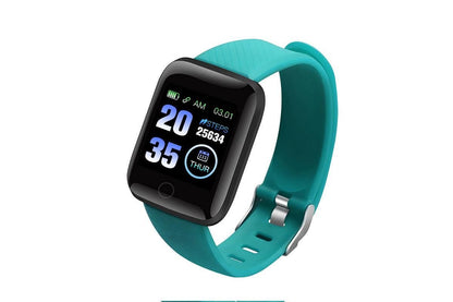 116plus Waterproof Smart Watch Sports Fitness Trackaer with Heart Rate Monitor for Men and Women-Black