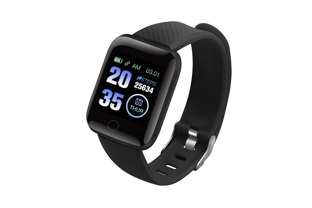 116plus Waterproof Smart Watch Sports Fitness Trackaer with Heart Rate Monitor for Men and Women-Blue
