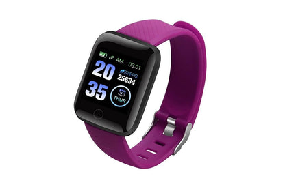 116plus Waterproof Smart Watch Sports Fitness Trackaer with Heart Rate Monitor for Men and Women-Blue
