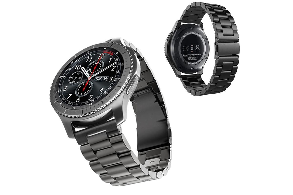 Stainless Steel Replacement Band for Samsung Gear S3 Strap-Black 20mm