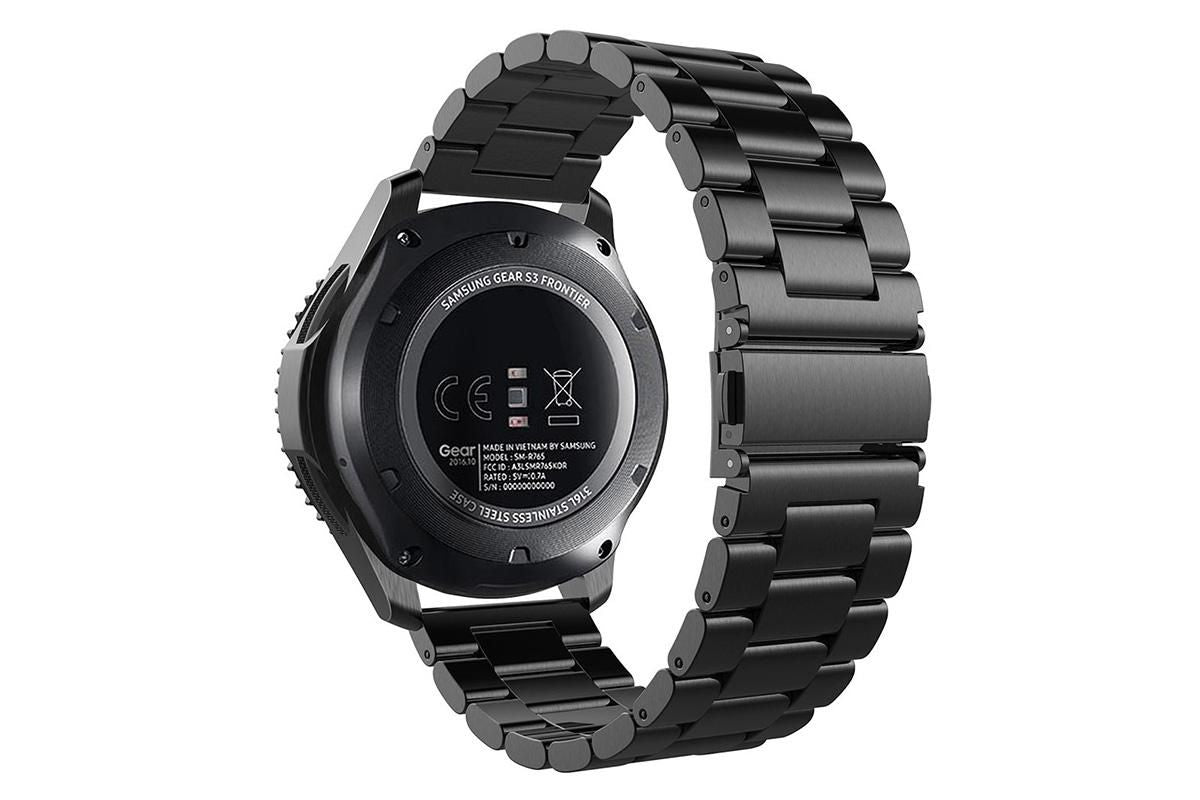 Stainless Steel Replacement Band for Samsung Gear S3 Strap-Black 22mm