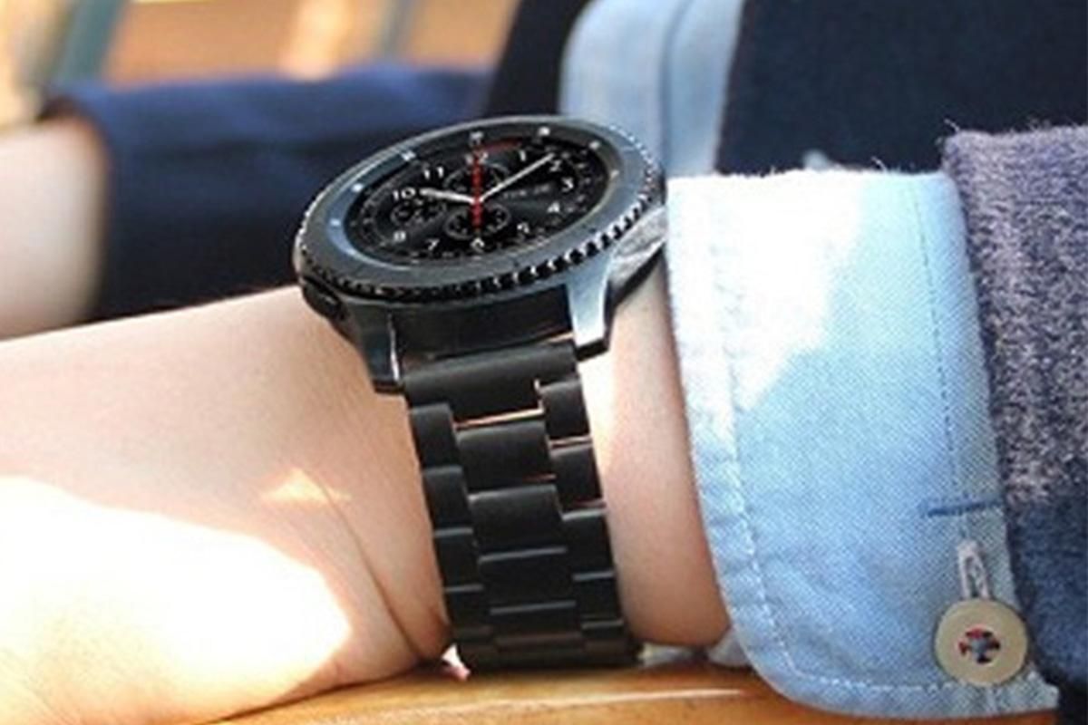 Stainless Steel Replacement Band for Samsung Gear S3 Strap-Black 22mm