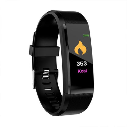Bluetooth Smart Fitness Tracker Band Heart Rate Monitor Armband-Black