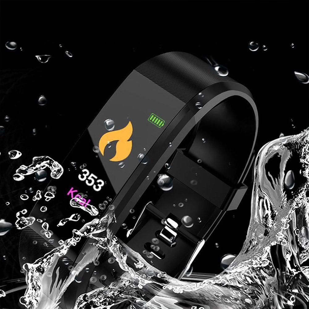 Bluetooth Smart Fitness Tracker Band Heart Rate Monitor Armband-Purple