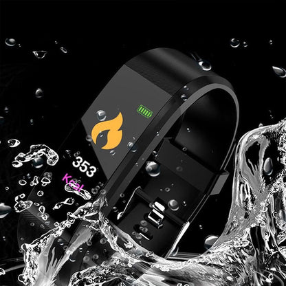 Bluetooth Smart Fitness Tracker Band Heart Rate Monitor Armband-Red