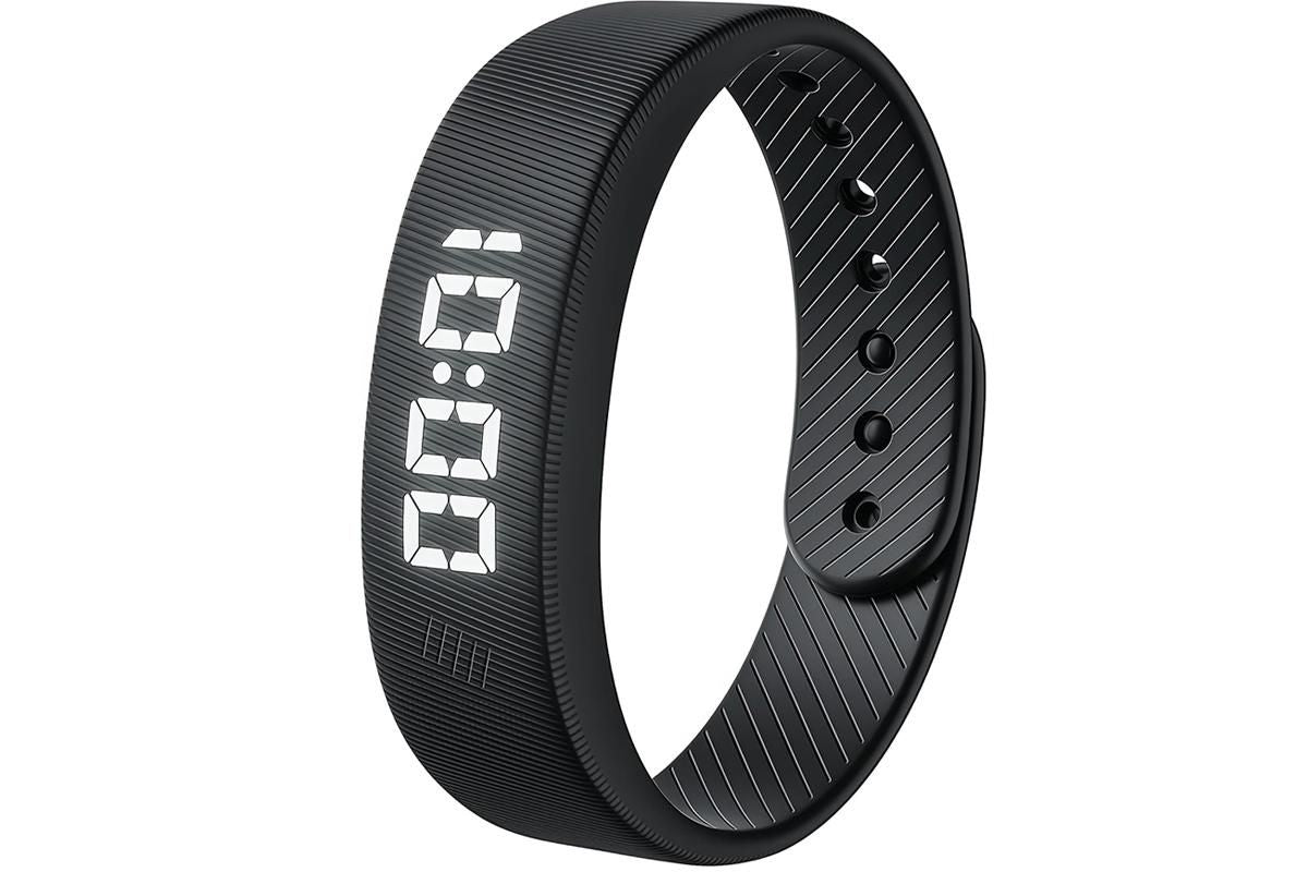 Digital Sports Watch Pedometer Vibrating Alarm Wristband - Black