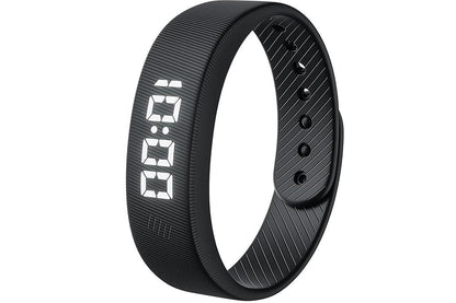 Digital Sports Watch Pedometer Vibrating Alarm Wristband - Black