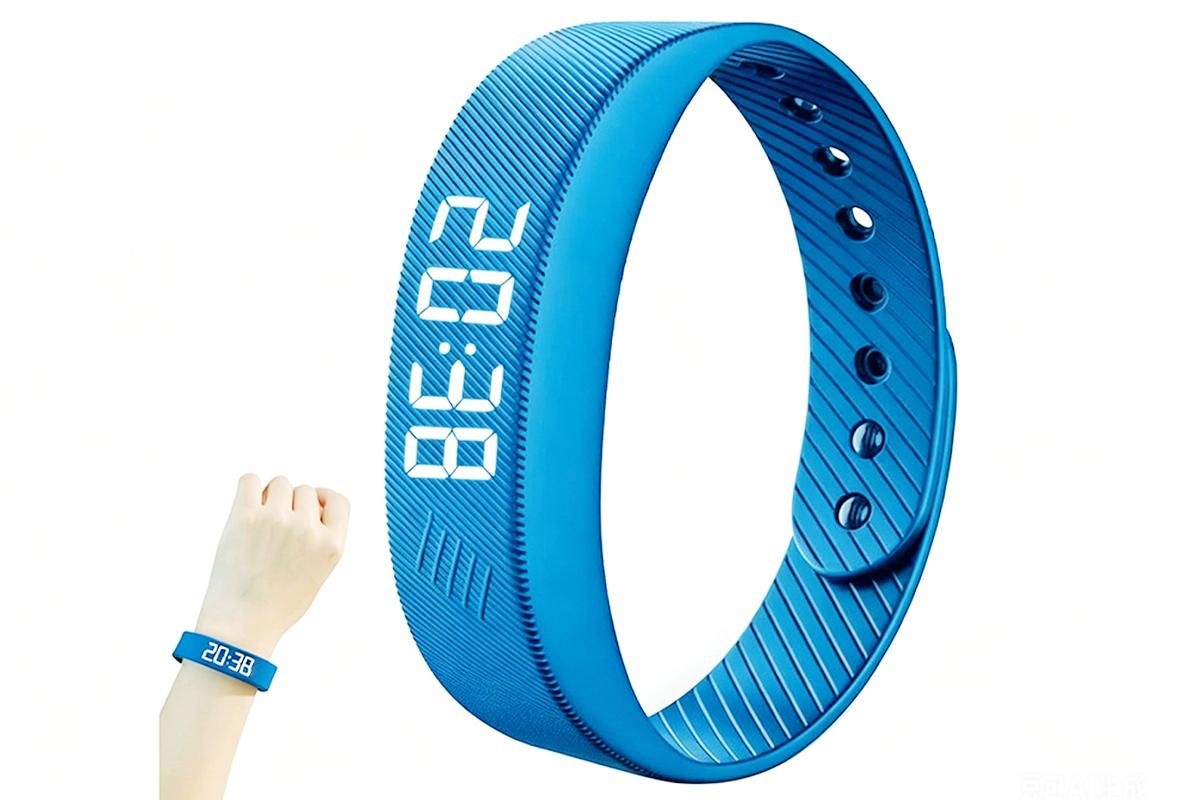 Digital Sports Watch Pedometer Vibrating Alarm Wristband - Pink