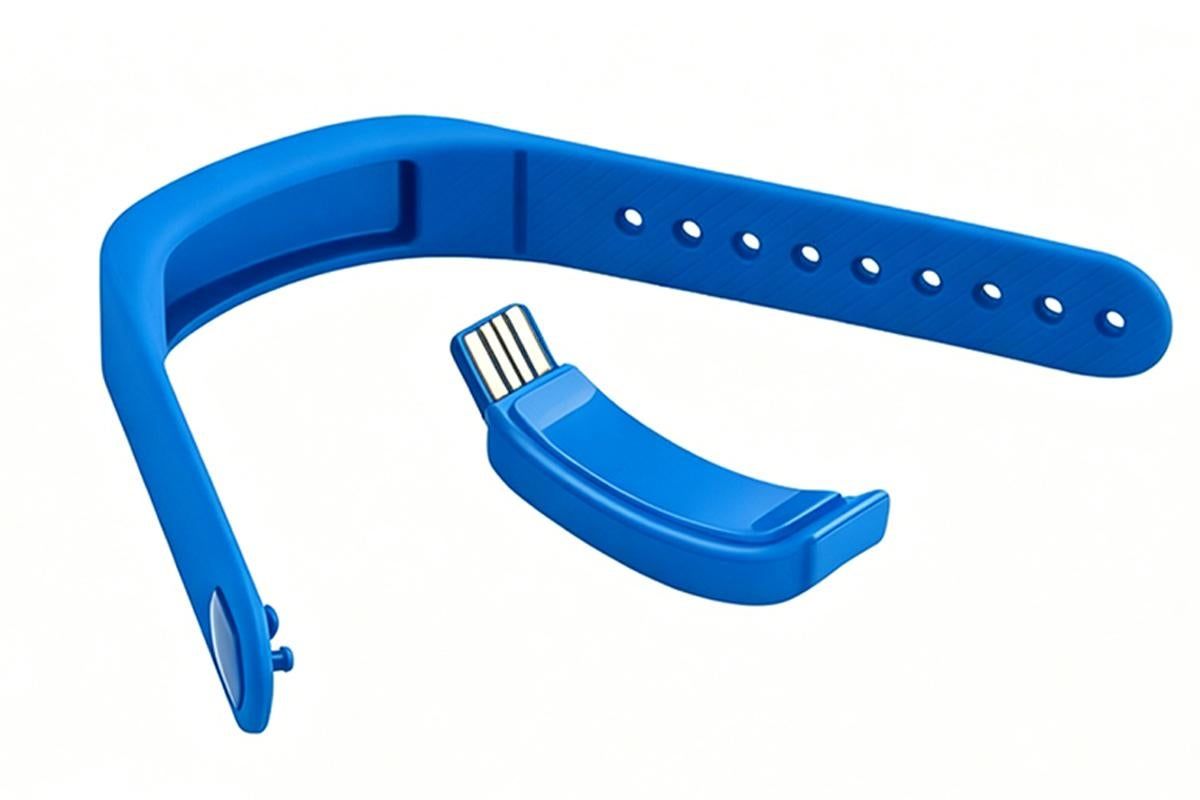 Digital Sports Watch Pedometer Vibrating Alarm Wristband - Blue