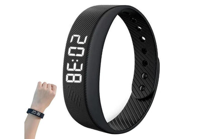 Digital Sports Watch Pedometer Vibrating Alarm Wristband - Blue