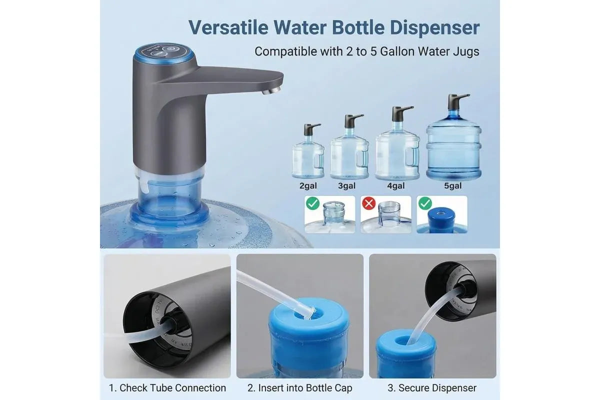 Rechargeable Portable Water Dispenser for 2–5 Gallon Bottles, BPA-, Ideal for Home RV Camping Kemu |Fashion Home Kitchen Beauty