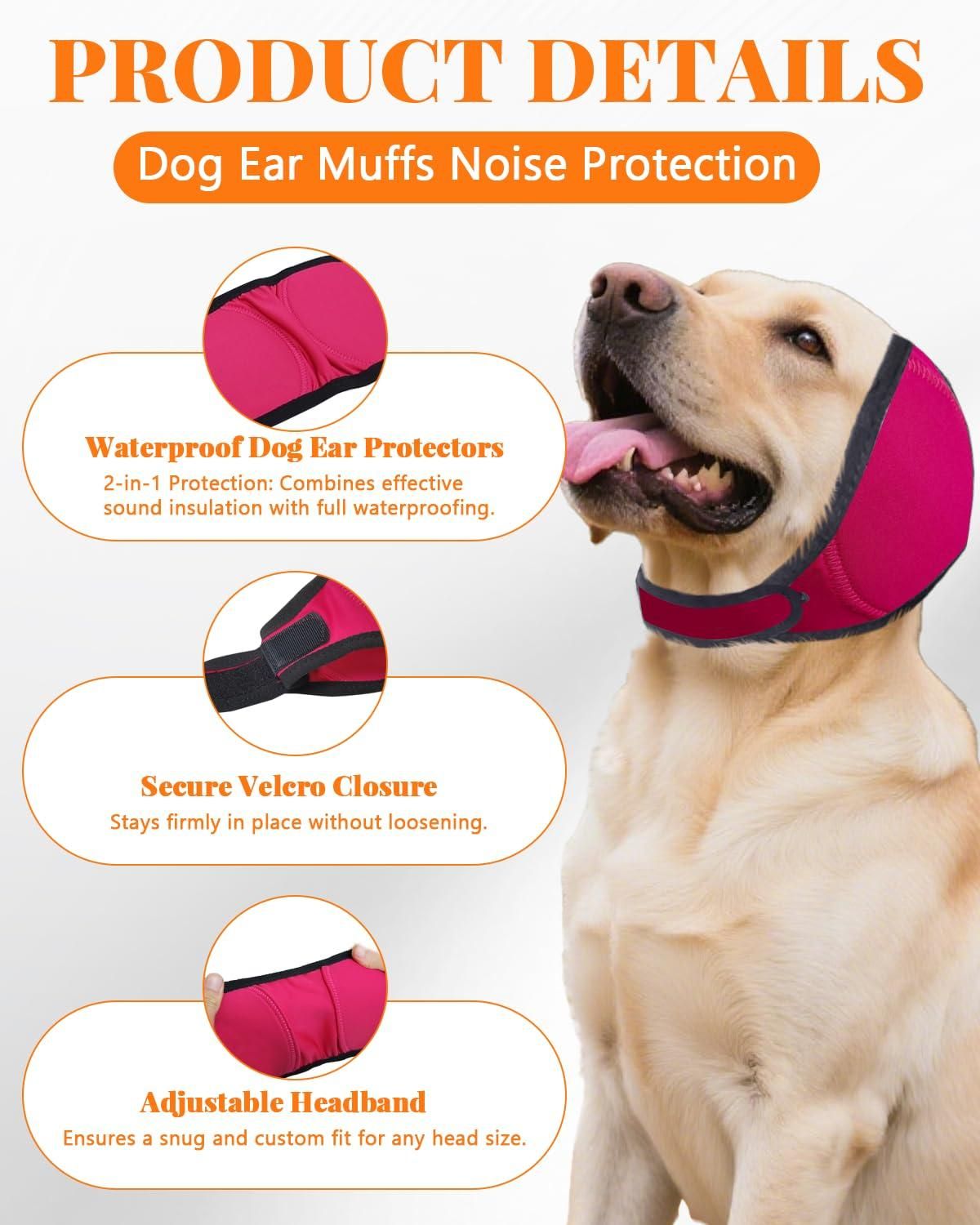 Dog Ear Cover Noise Protection Adjustable Grooming Hood Comfortable Pet Accessory - Sky Blue M Kemu |Fashion Home Kitchen Beauty