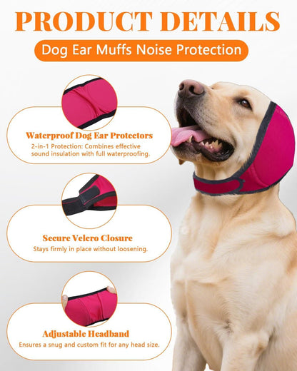 Dog Ear Cover Noise Protection Adjustable Grooming Hood Comfortable Pet Accessory - Sky Blue M Kemu |Fashion Home Kitchen Beauty