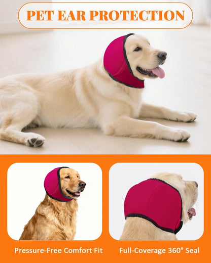 Dog Ear Cover Noise Protection Adjustable Grooming Hood Comfortable Pet Accessory - Sky Blue M Kemu |Fashion Home Kitchen Beauty