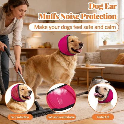 Dog Ear Cover Noise Protection Adjustable Grooming Hood Comfortable Pet Accessory - Sky Blue M Kemu |Fashion Home Kitchen Beauty