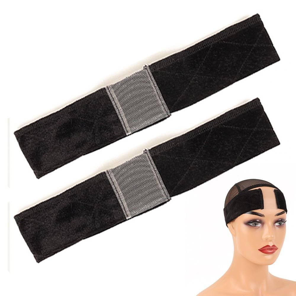 2 PCS Adjustable Velvet Wig Grip Headbands for Wig Fixing - Brown