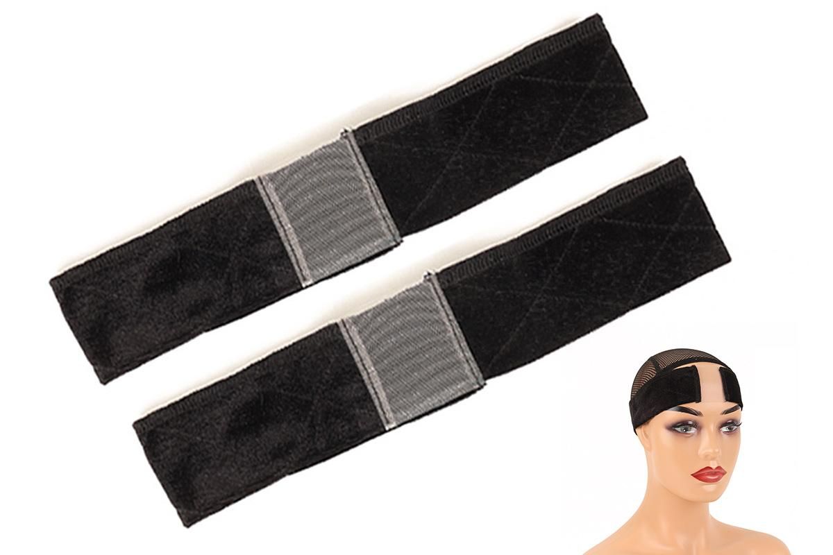 2 PCS Adjustable Velvet Wig Grip Headbands for Wig Fixing - Black