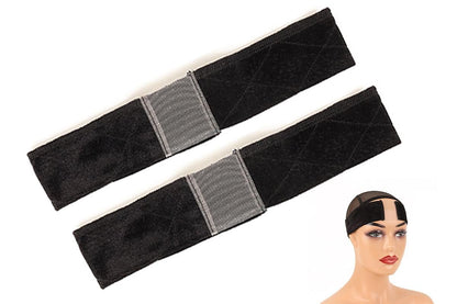 2 PCS Adjustable Velvet Wig Grip Headbands for Wig Fixing - Black