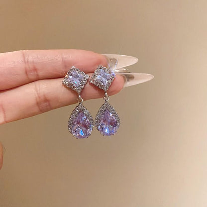 High-Brilliance Zircon Necklace and Earring Set, Evening, Wedding, and Party Jewelry for Women Kemu |Fashion Home Kitchen Beauty