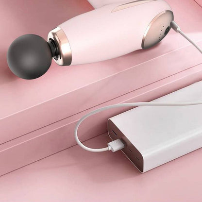 Pink - Portable Mini Fascia Gun with 4 Massage Heads, Type-C Rechargeable Low-Noise Handheld Percussion Massager for the Gym