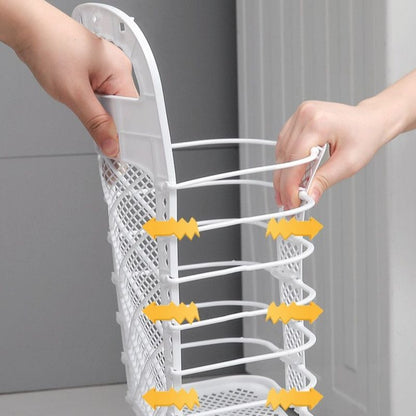 Wall-Mounted Foldable Laundry Basket, No-Drilling Hanging Dirty Clothes Hamper for Bathroom - Blue
