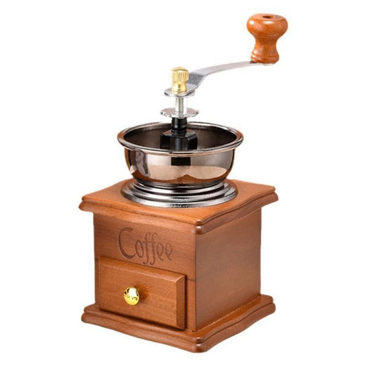 Vintage Wooden Hand Coffee Grinder, Manual Coffee Bean Mill with Ceramic Burr for Home Use—Light Brown Kemu |Fashion Home Kitchen Beauty