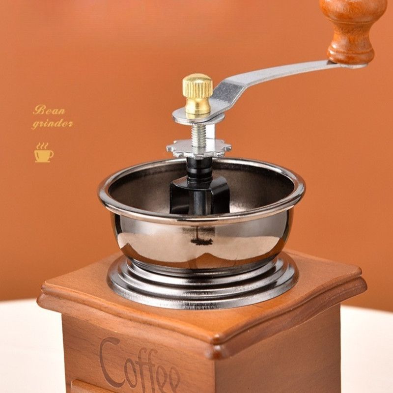 Vintage Wooden Hand Coffee Grinder, Manual Coffee Bean Mill with Ceramic Burr for Home Use—Light Brown Kemu |Fashion Home Kitchen Beauty