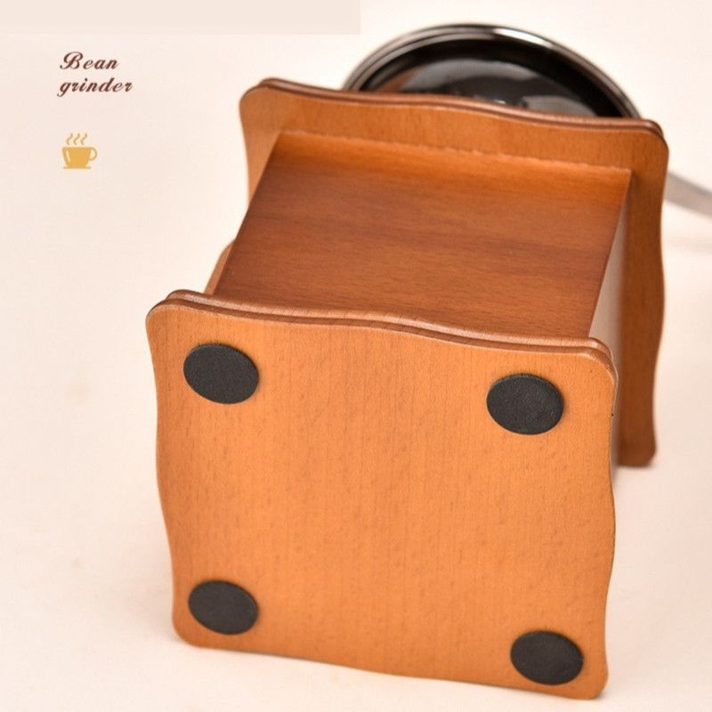 Vintage Wooden Hand Coffee Grinder, Manual Coffee Bean Mill with Ceramic Burr for Home Use—Light Brown Kemu |Fashion Home Kitchen Beauty