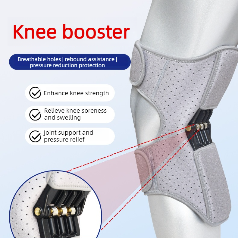 2-Pack - Bionic Exoskeleton Knee Booster Brace, Spring Support Knee Pad for Seniors: Climbing, Lifting, and Sports—Joint Relief (Gray)