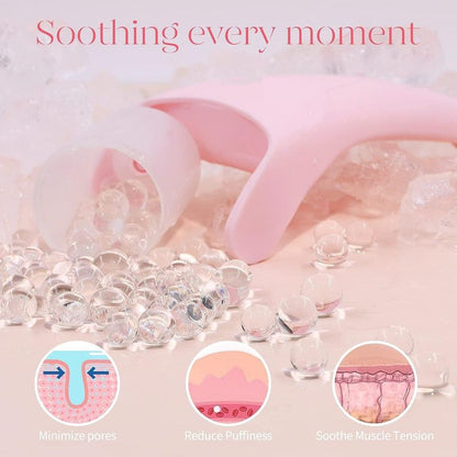 Detachable Ice Roller Facial Massager, Cooling Ice Bead Roller for Skin Soothing and Pore Minimizing, Full-Body Cold Massage Tool—Pink Kemu |Fashion Home Kitchen Beauty