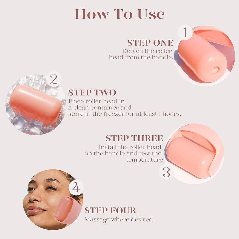 Detachable Ice Roller Facial Massager, Cooling Ice Bead Roller for Skin Soothing and Pore Minimizing, Full-Body Cold Massage Tool - Blue Kemu |Fashion Home Kitchen Beauty