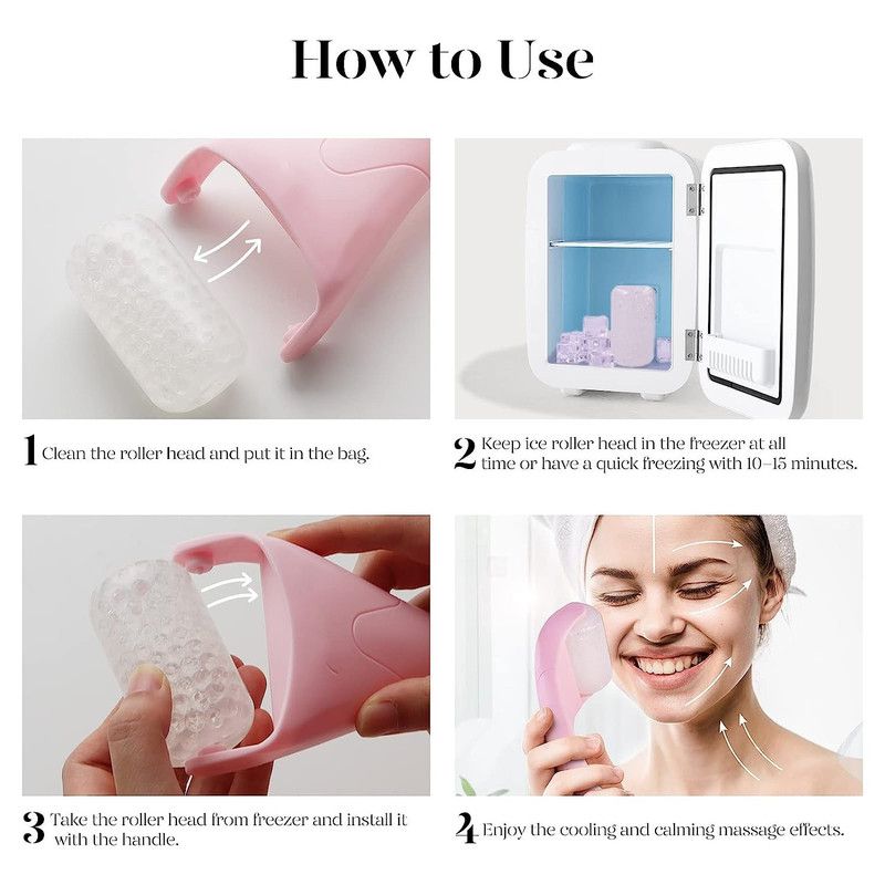 Detachable Ice Roller Facial Massager, Cooling Ice Bead Roller for Skin Soothing and Pore Minimizing, Full-Body Cold Massage Tool - Blue Kemu |Fashion Home Kitchen Beauty
