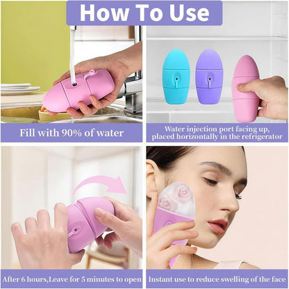 2-Pack - 2-in-1 Dual-Head Ice Beauty Device, Cold Compress Lifting and De-Puffing Skincare Tool for Home Use - Red Kemu |Fashion Home Kitchen Beauty