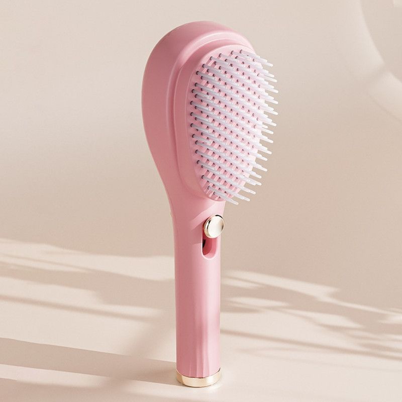 One-Click Self-Clean Retractable Massage Air Cushion Comb, Anti-Static Detangling Hair Brush for Scalp Care & Lifting—Pink Kemu |Fashion Home Kitchen Beauty