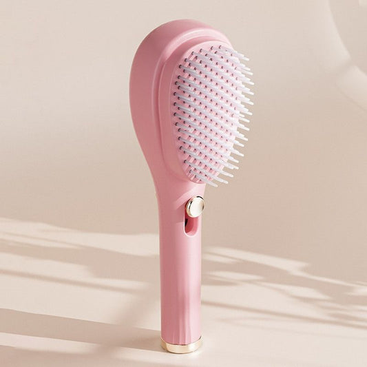 One-Click Self-Clean Retractable Massage Air Cushion Comb, Anti-Static Detangling Hair Brush for Scalp Care & Lifting—Pink Kemu |Fashion Home Kitchen Beauty