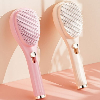 One-Click Self-Clean Retractable Massage Air Cushion Comb, Anti-Static Detangling Hair Brush for Scalp Care & Lifting—Pink Kemu |Fashion Home Kitchen Beauty