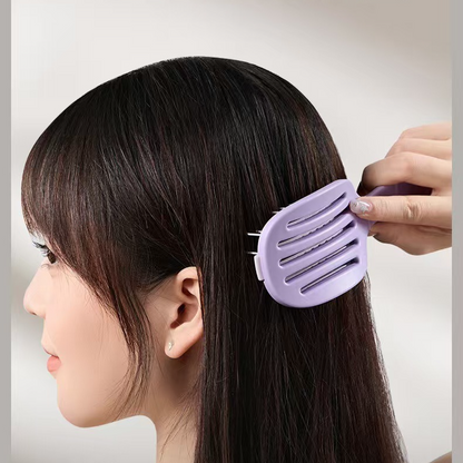Self-Cleaning Foldable Vent Hair Brush, Portable Detachable Volumizing Scalp Massage Comb—Pink