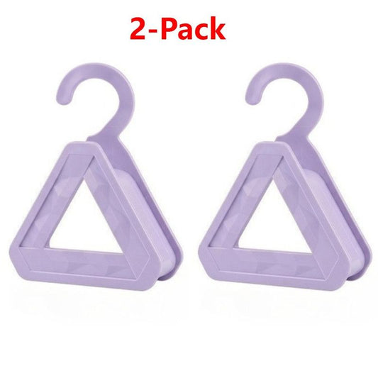 2-Pack Triangular No-Mark Bag Storage Hooks, Multi-Purpose Anti-Crease Hanger for Handbags, Scarves, and Ties—Purple