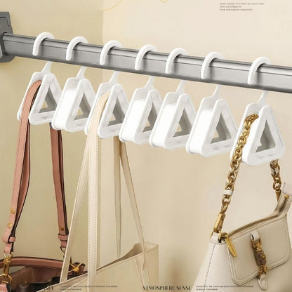 2-Pack - Triangular No-Mark Bag Storage Hooks, Multi-Purpose Anti-Crease Hanger for Handbags, Scarves, and Ties - White