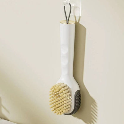Refillable Liquid Shoe Brush, Soft-Bristle Press-Discharge Laundry Brush for Cleaning Shoes and Clothes—White