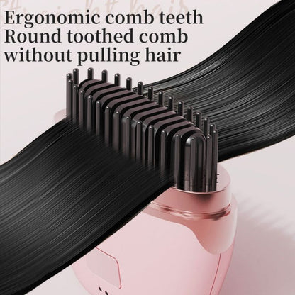 Mini Wireless Negative Ion Hair Straightener Brush, Rechargeable Portable Constant-Temperature Hair Styling Comb for Travel—Pink