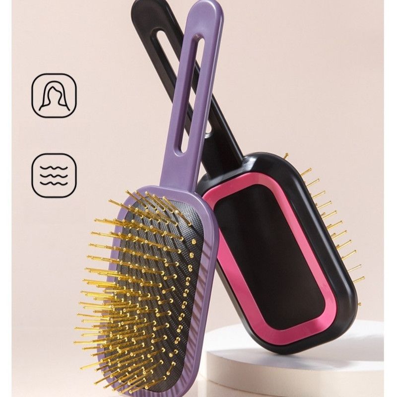 3D Air Cushion Hair Brush, Multi-function Scalp Massage Detangler Comb for Home Hair Styling—Black