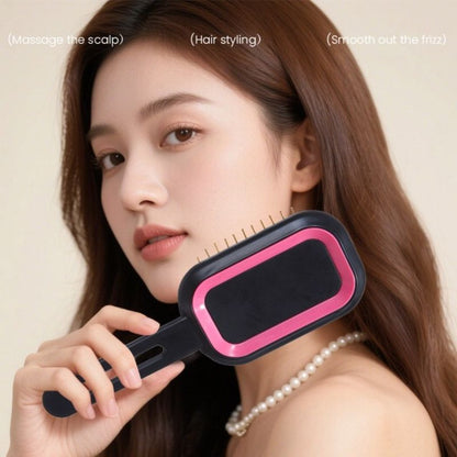 3D Air Cushion Hair Brush, Multi-function Scalp Massage Detangler Comb for Home Hair Styling—Black